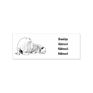 Walrus cartoon illustration rubber stamp