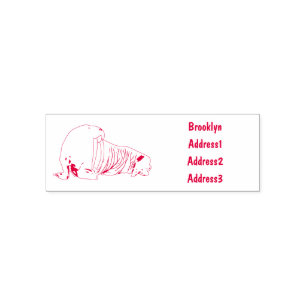 Walrus cartoon illustration self-inking stamp