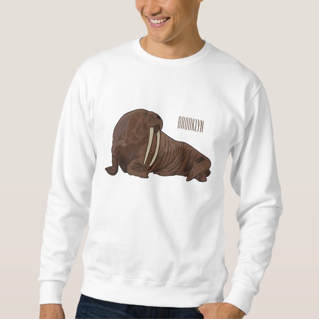 Walrus cartoon illustration sweatshirt (Front)