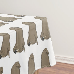 Walrus cartoon illustration tablecloth