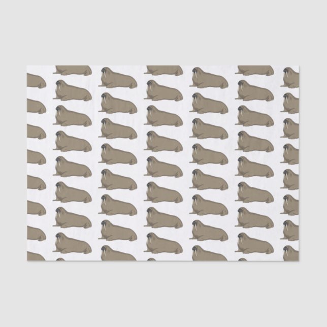 Walrus cartoon illustration tissue paper (Front)