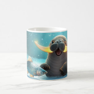 walrus Cartoon Style vibrant Cute Colorfull Coffee Mug