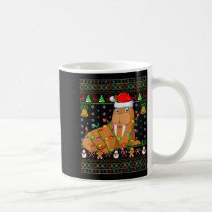 Walrus Christmas Lights Funny Santa Ugly Sweaters  Coffee Mug