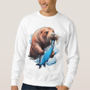Walrus Fishing In The Sea Sweatshirt