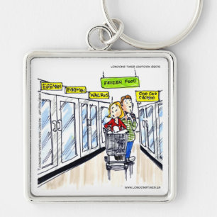 Walrus Frozen Food Section Funny Key Ring