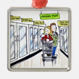 Walrus Frozen Food Section Funny Metal Tree Decoration