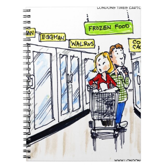 Walrus Frozen Food Section Funny Notebook (Front)