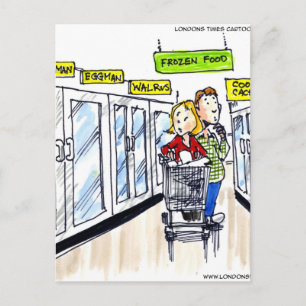 Walrus Frozen Food Section Funny Postcard