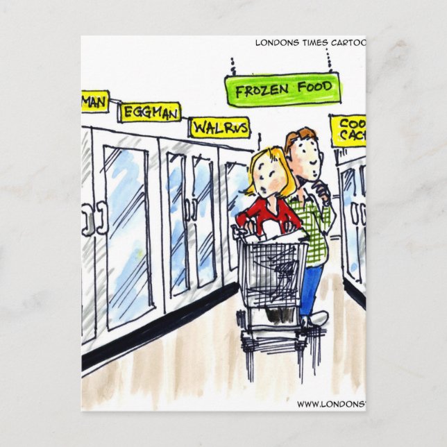 Walrus Frozen Food Section Funny Postcard (Front)