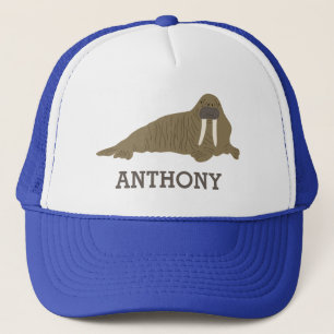 Walrus Graphic Realistic Style Illustration Trucker Hat