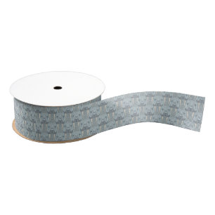 Walrus Moustache Pattern Grosgrain Ribbon