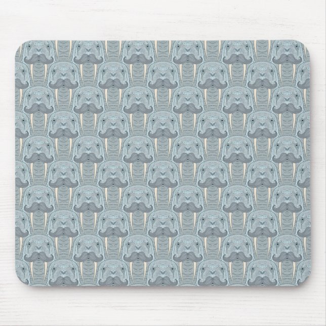 Walrus Moustache Pattern Mouse Mat (Front)