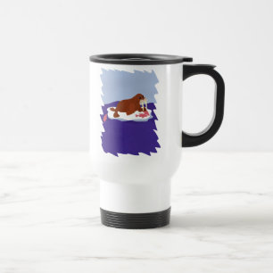 Walrus on Iceberg with Fish Travel Mug