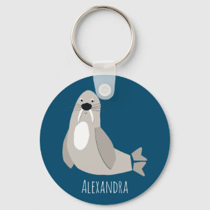 Walrus personalized key ring