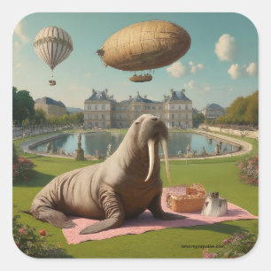 Walrus picnic sticker 