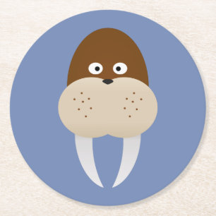 Walrus Round Paper Coaster