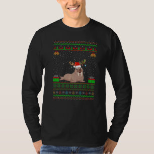 Walrus Santa Hat Matching Ugly Walrus Christmas T-Shirt