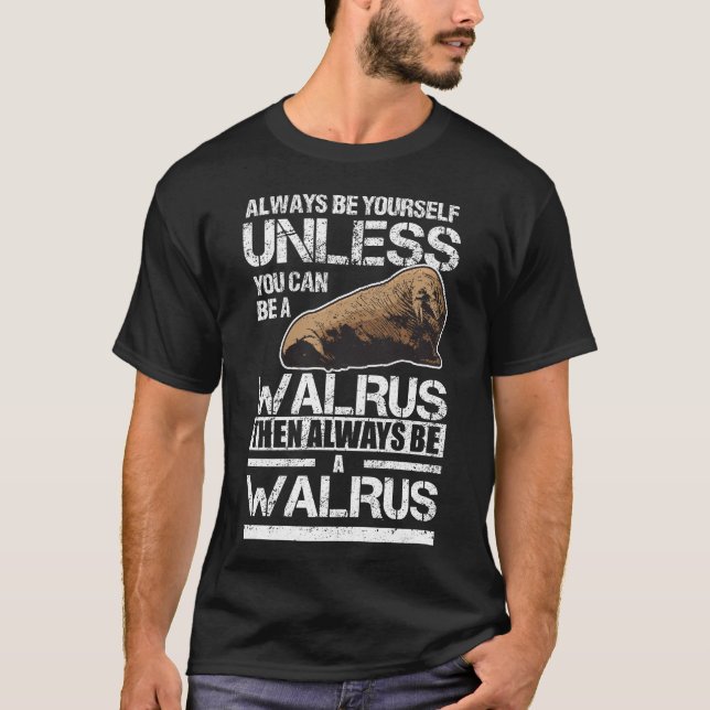 Walrus Sea Animal Retro Zoo Lover T-Shirt (Front)