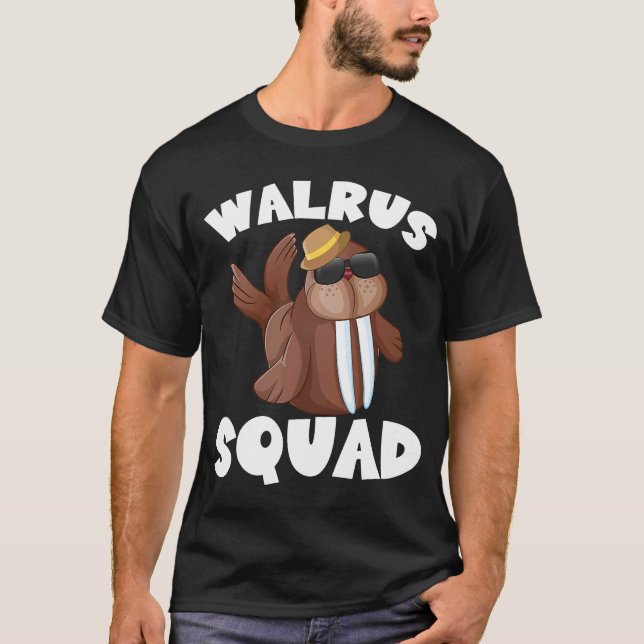 Walrus Squad Tusks Ice Rink Flippered Marine Mamma T-Shirt (Front)