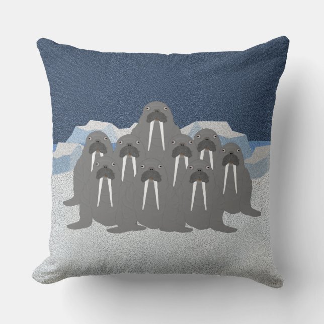 Walrus Throw Pillow (Front)