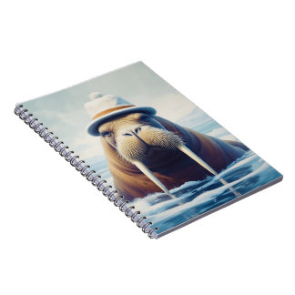 Walrus with hat notebook