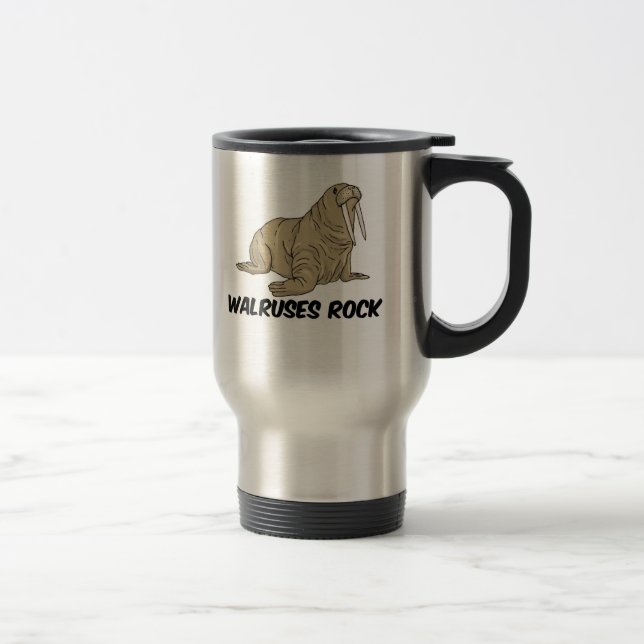 Walruses Rock Travel Mug (Right)