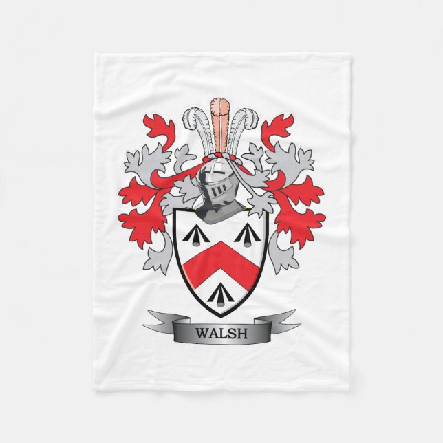 Walsh Coat of Arms Fleece Blanket (Front)