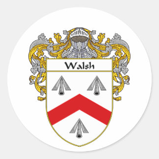 Walsh Coat of Arms (Mantled) Classic Round Sticker
