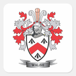 Walsh Coat of Arms Square Sticker