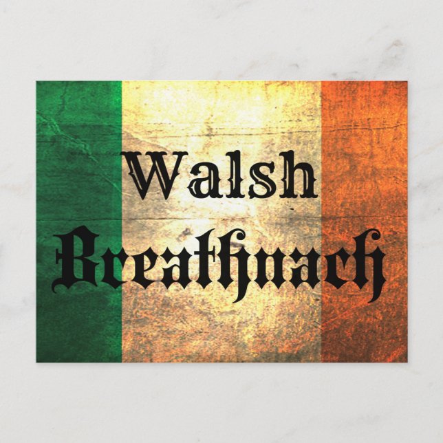 Walsh Irish Flag Postcard (Front)