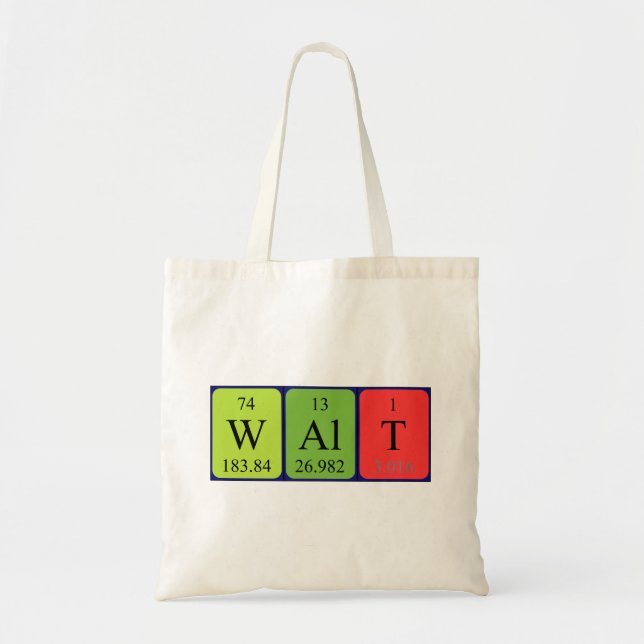 Walt periodic table name tote bag (Front)