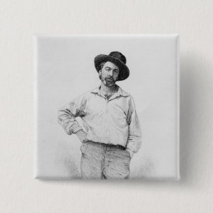 Walt Whitman, frontispiece to 'Leaves of 15 Cm Square Badge