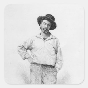 Walt Whitman, frontispiece to 'Leaves of Square Sticker
