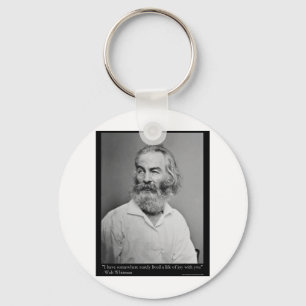 Walt Whitman Joy With You Love Quote Mugs Tees etc Key Ring