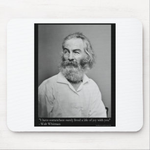 Walt Whitman Joy With You Love Quote Mugs Tees etc Mouse Mat