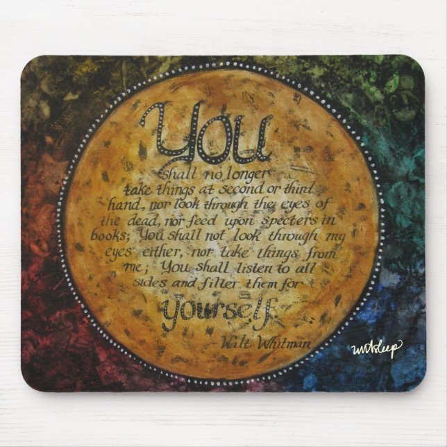 Walt Whitman Quote Mouse Pad by unASLEEP (Front)
