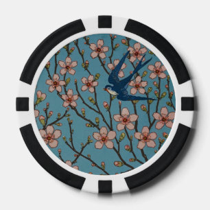 Walter Crane Almond Blossom & Swallow Poker Chips