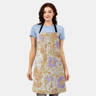 Walter Crane Arts and Crafts Purple Floral Art Apron