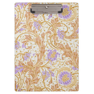 Walter Crane Arts and Crafts Purple Floral Art Clipboard