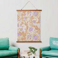 Walter Crane Arts and Crafts Purple Floral Art