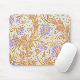 Walter Crane Arts and Crafts Purple Floral Art Mouse Mat
