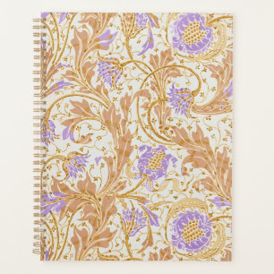 Walter Crane Arts and Crafts Purple Floral Art Planner
