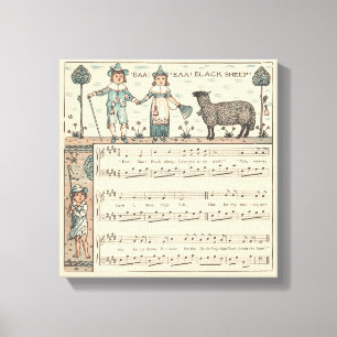 Walter Crane Baa Baa Black Sheep Nursery Rhyme Canvas Print