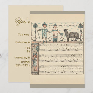 Walter Crane Baa Baa Black Sheep Nursery Rhyme  Invitation