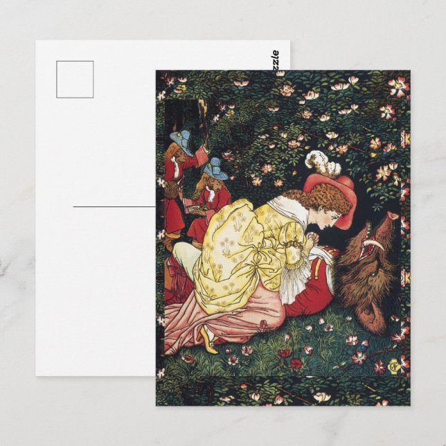 Walter Crane Beauty and the Beast Postcard (Front/Back)