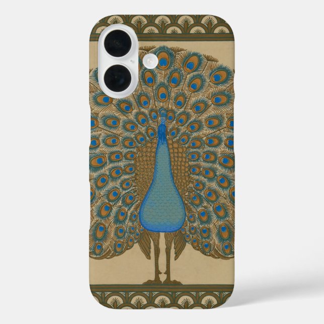 Walter Crane Blue Peacock with its tail outspread  Case-Mate iPhone Case (Back)