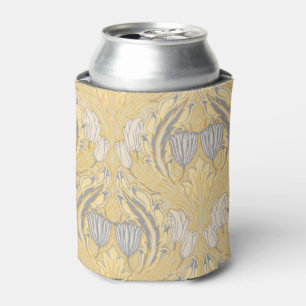 Walter Crane Blue White Tulips & Acanthus Can Cooler