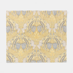 Walter Crane Blue White Tulips & Acanthus Fleece Blanket