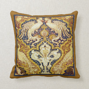 Walter Crane Cockatoos & Peacocks Victorian Pillow