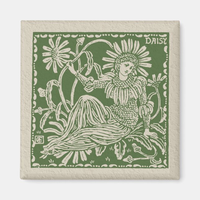 Walter Crane Daisy Tile Magnet (Front)